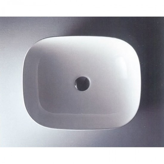 Νιπτήρας Μπάνιου Λευκός Πορσελάνης Ceramita Encore 50 50x40x14,5 εκ. Τετραγωνισμένος Επικαθήμενος χωρίς Υπερχείλιση και χωρίς Οπή για Βρύση